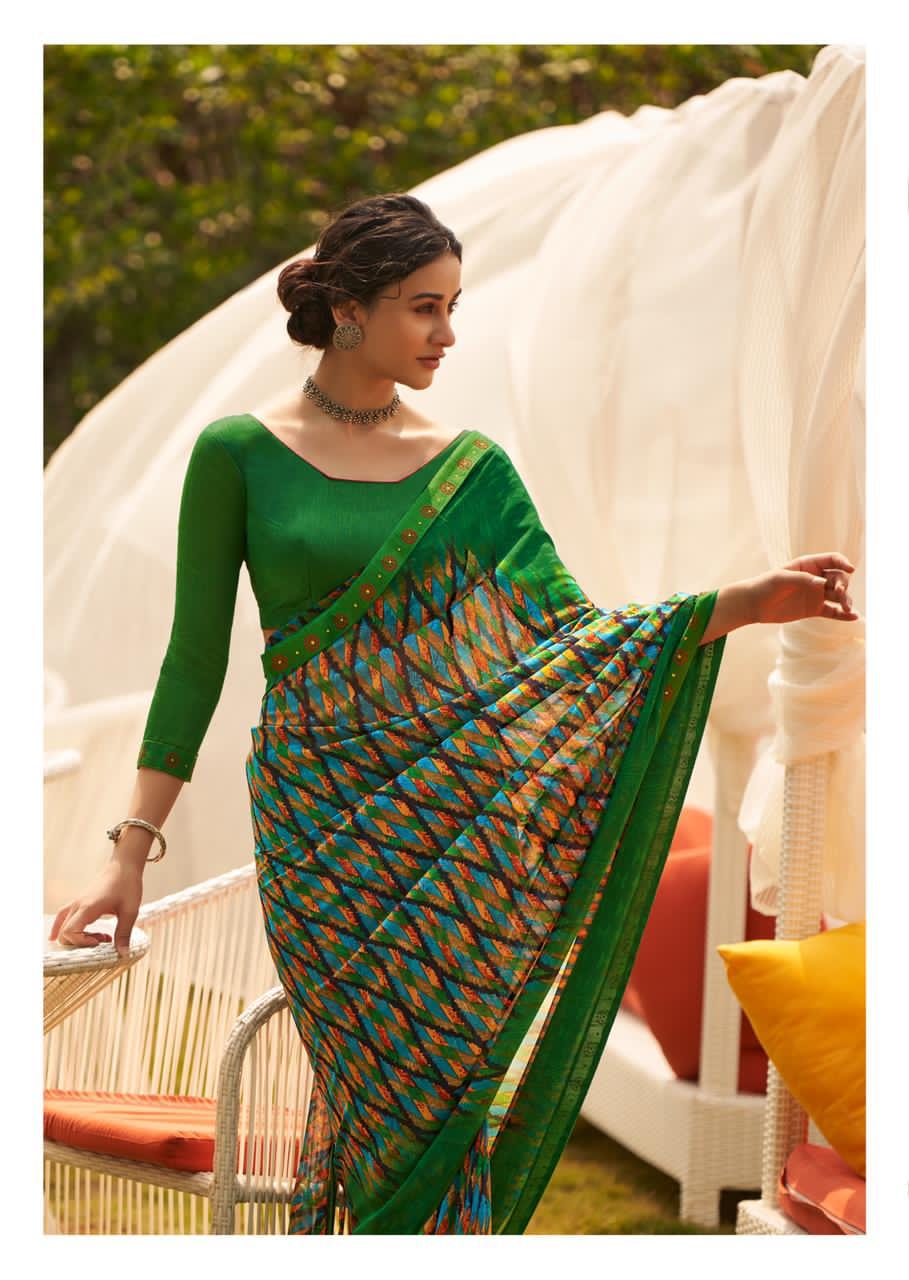 REVISE RATE -- KASHVI FALAK Latest Fancy Regular Wear Weightless Printed saree Collection