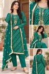 Festival Vol 1 Bandhej Rayon Kurti With Bottom Dupatta