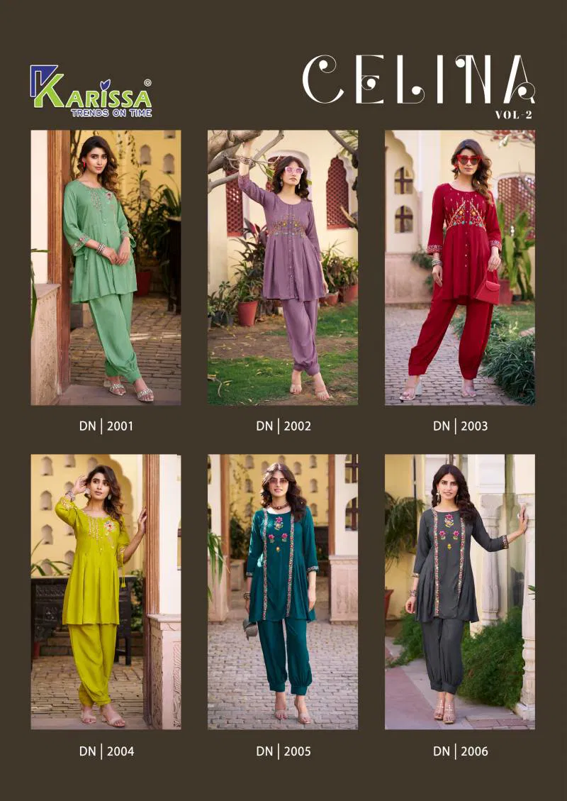Celina Vol 2 By Karissa Viscose Rayon Slub Co Ord Set Wholesale Price In Surat