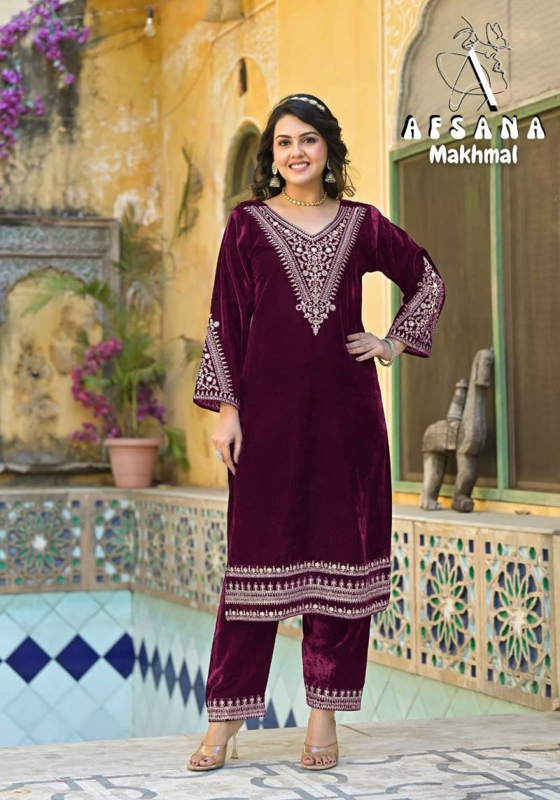 Makhmal By Afsana Velvet With Cording Work Readymade Wholesale Suppliers In Mumbai