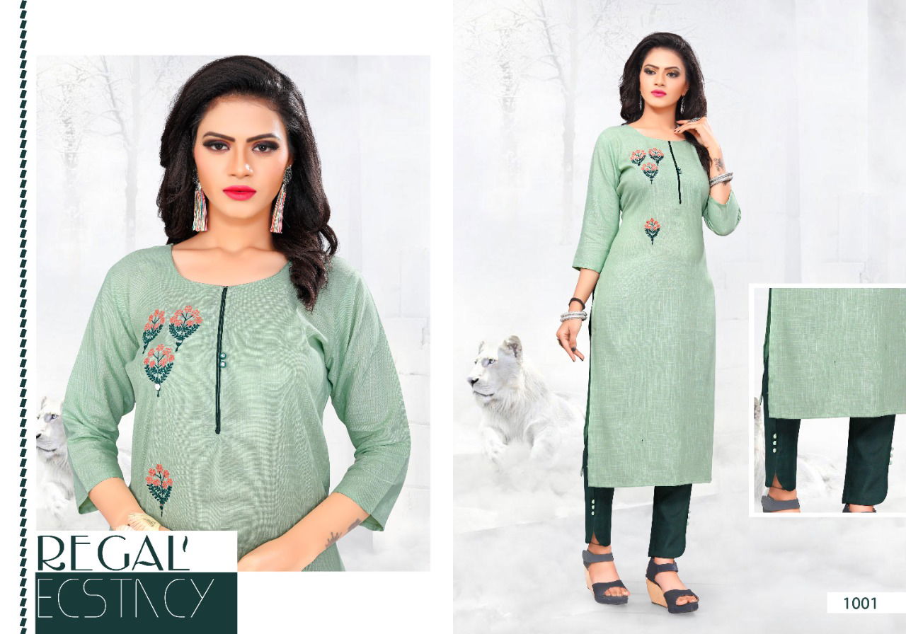 Heer Latest Ethnic Wear Heavy super Slub rayon mirror embroidery work  Kurti With potli detailing Bottom Collection