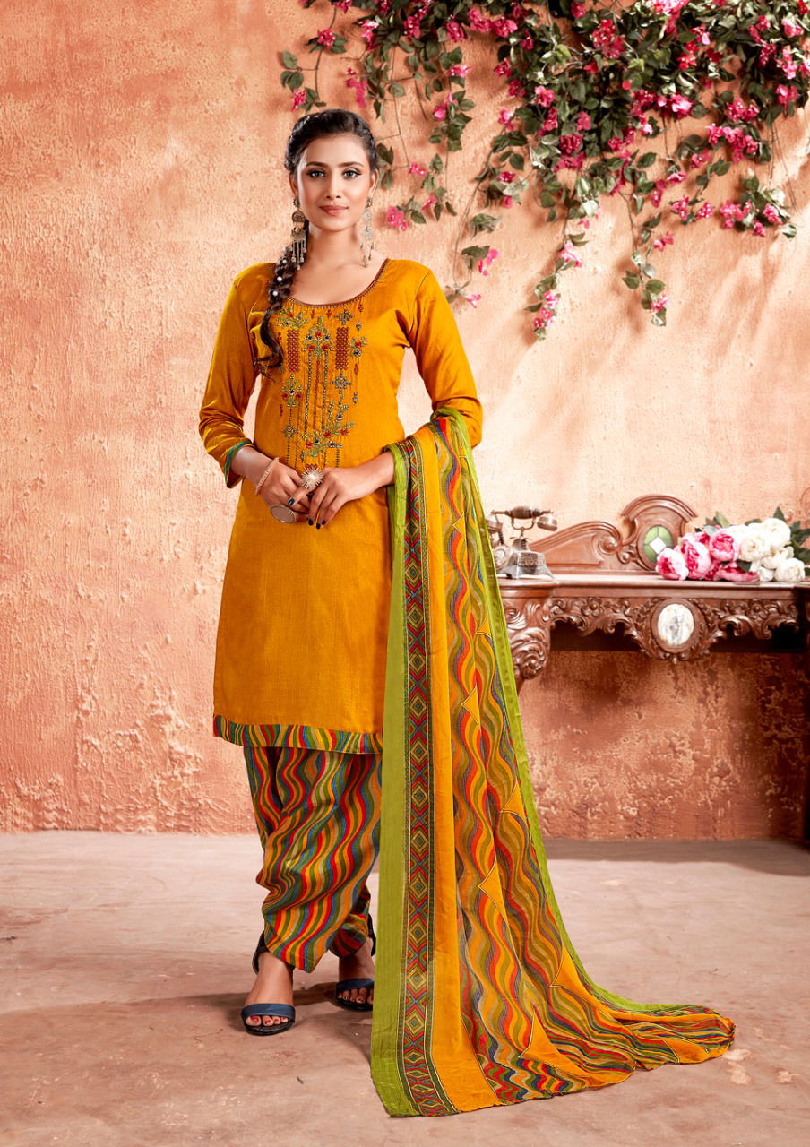 Anita Kesariya Mehar Fancy designer Daily Casual Wear jam cotton Printed Designer Dress Material Collection
