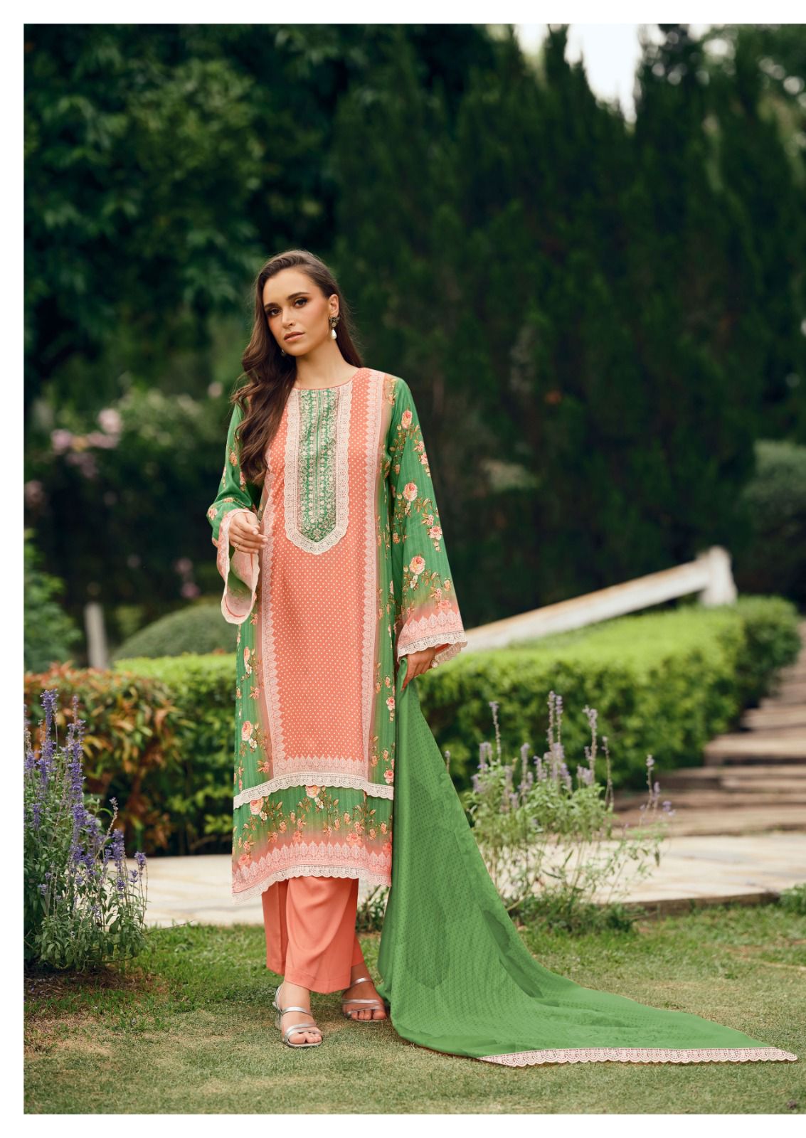 Cross Stitch By The Hermitage Shop Lawn Cotton Dress Material Exporters In India