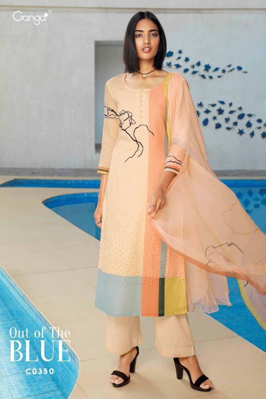 GANGA OUT OF BLUE Latest Fancy Designer Heavy Casual Wear Pure Linen Digital print Salwar Suit Collection