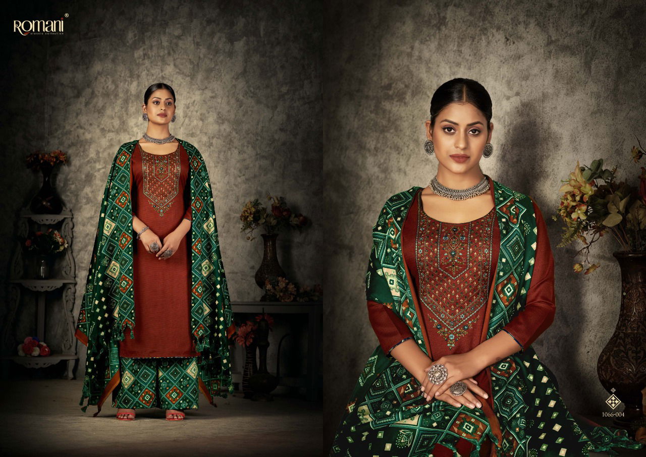 Patiala Dreams By Romani Pashmina Dress Material Catalog