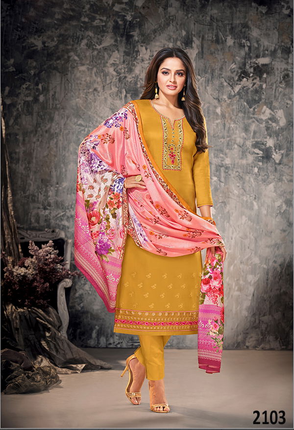 Orrly 4 Designer Latest Fancy Designer Festive Wear Jam Cotton Dress Material Collection
