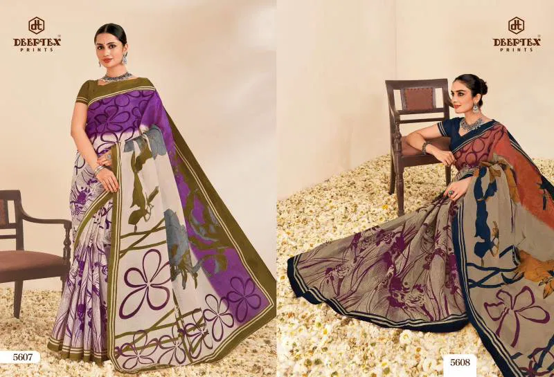 Mother India Vol 56 By Deeptex Printed Cotton Daily Wear Saree Wholesale Online