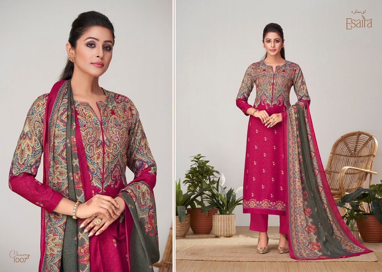 Cherry Esta Esaira Printed Pashmina Dress Material Catalog