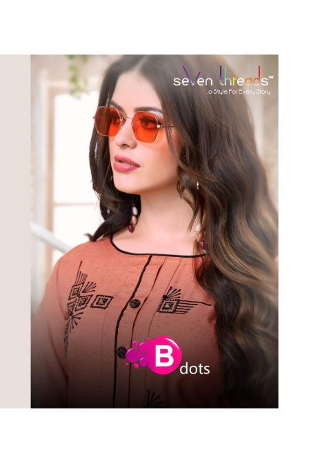 Seven Threads B. Dots Latest Collection Of Heavy Embroidered Rayon Kurtis With Bottom 