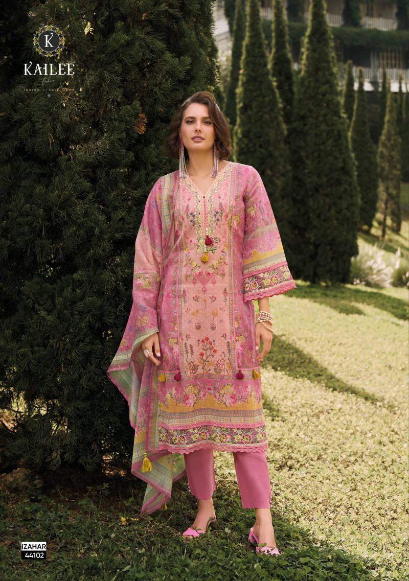Kailee Izahar Vol 4 Linen Digital Printed Top Bottom With Dupatta  Wholesale In Delhi