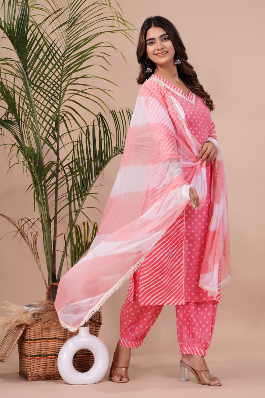 Virat Cotton Printed Kurti With Bottom Dupatta Catalog