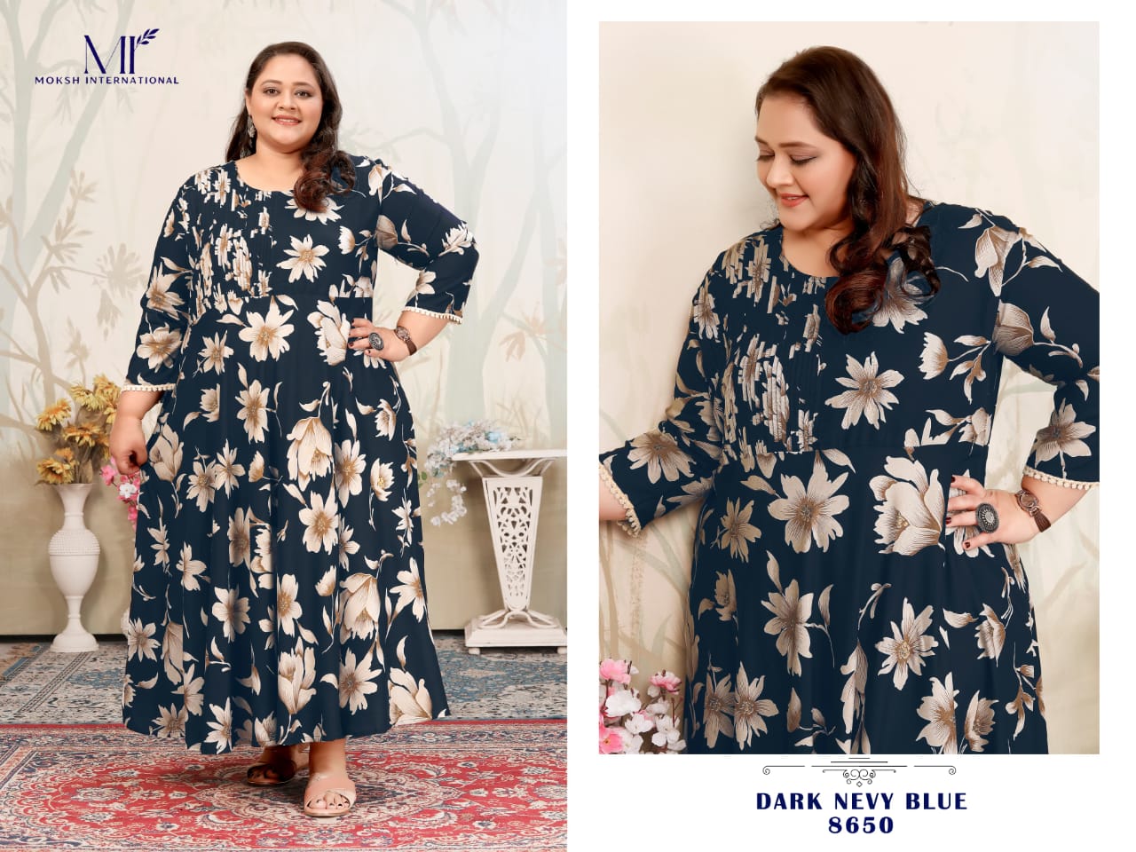 Plus Size Joy Vol 1 By Moksh Rayon Long Kurti Wholesale Market In Surat
