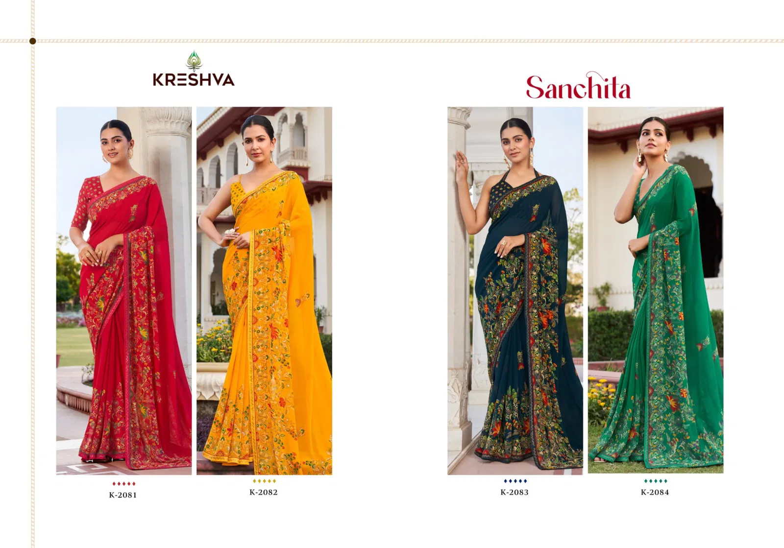 Sanchita By Kreshva Georgette Printed Daily Wear Saree Exporters In India