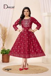 Aarzoo By Deecee Godwal Foil Printed Flared Anarkali Kurtis Exporters In India