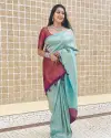 Sky Blue Colour 4084 Lichi Soft Silk Festival Wear Saree