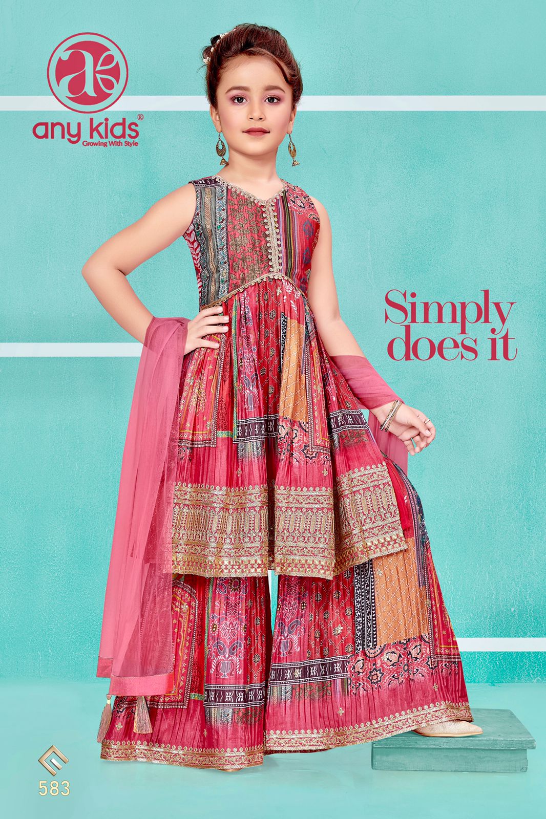 Any Kids 583 Kids Sharara Suits Girls Wear Catalog
