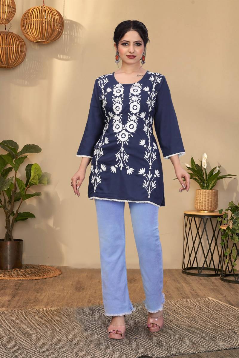 Money By Nsf Rayon With Chikankari Kurti Wholesalers In India