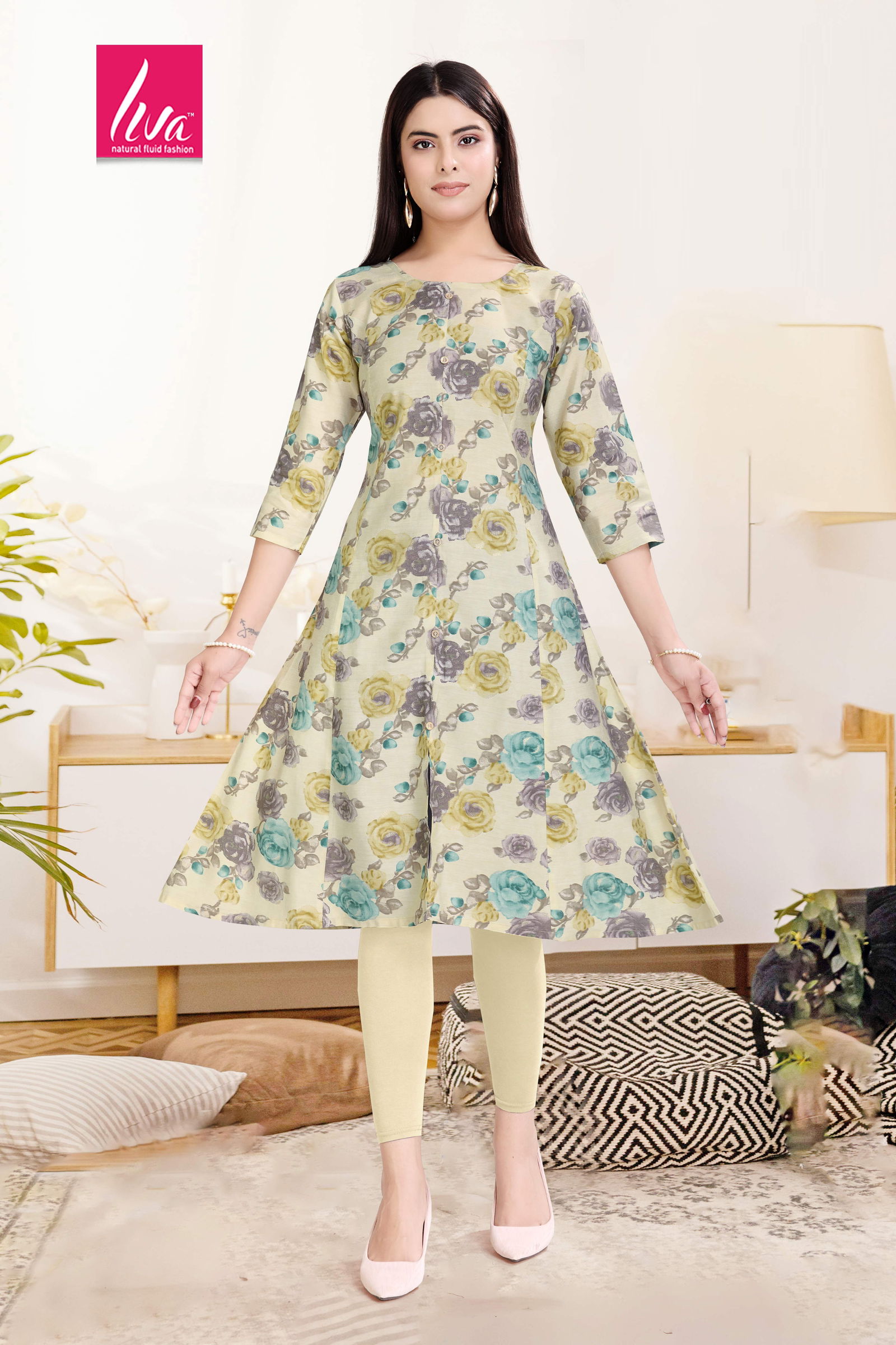 Princess Stylish Chanderi Foil Printed Kurti Wholesale Price In Surat