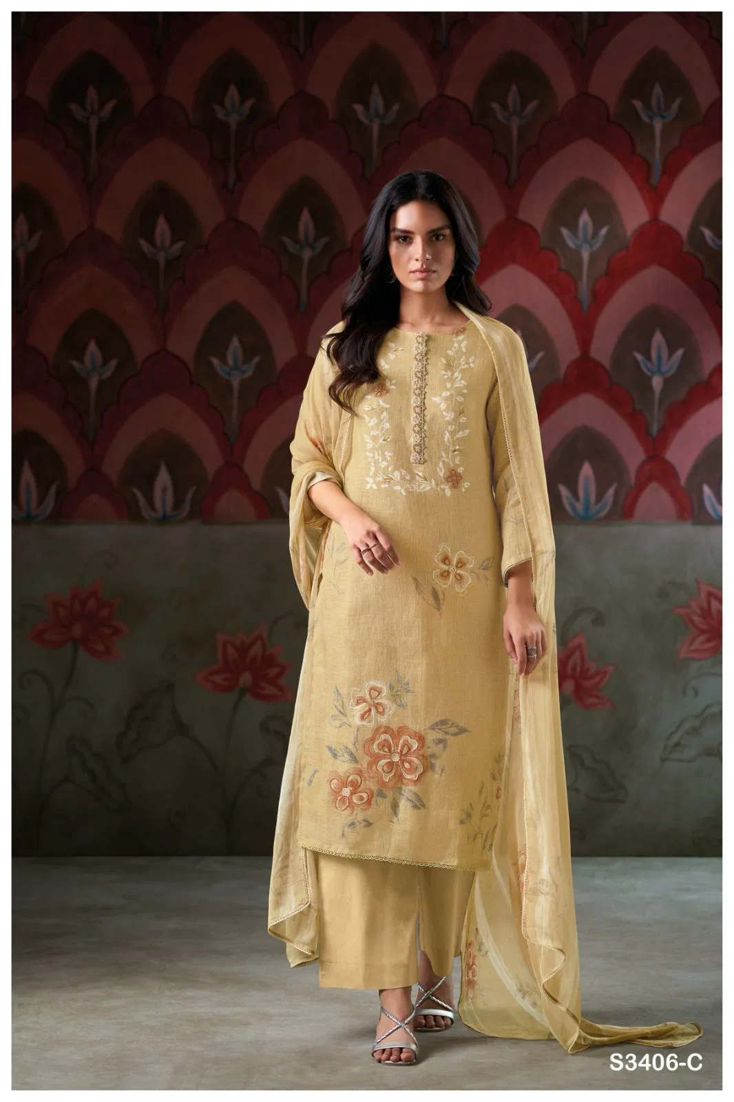 Carina 3406 By Ganga Linen Printed Designer Salwar Suit Suppliers In India