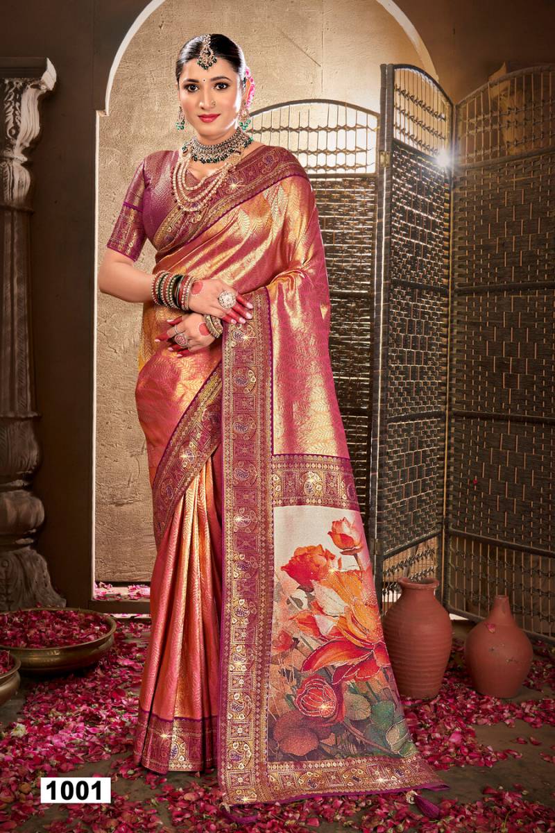 Silver Jubilee Saroski Vol 1 By Saroj Festive Wear Silk Saree Wholesale In India