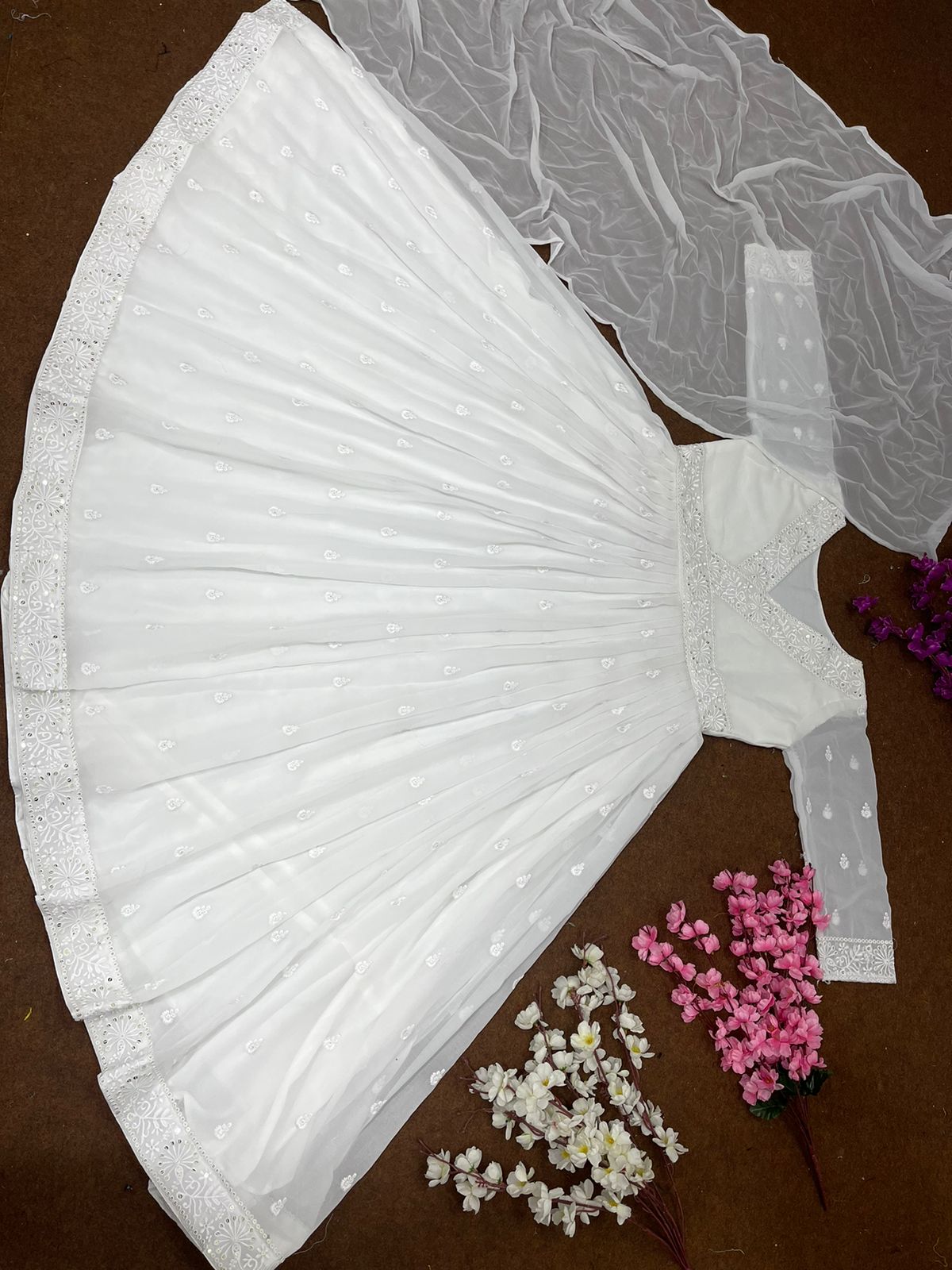 Krishi Georgette Anarkali Kurti With Bottom Dupatta Catalog