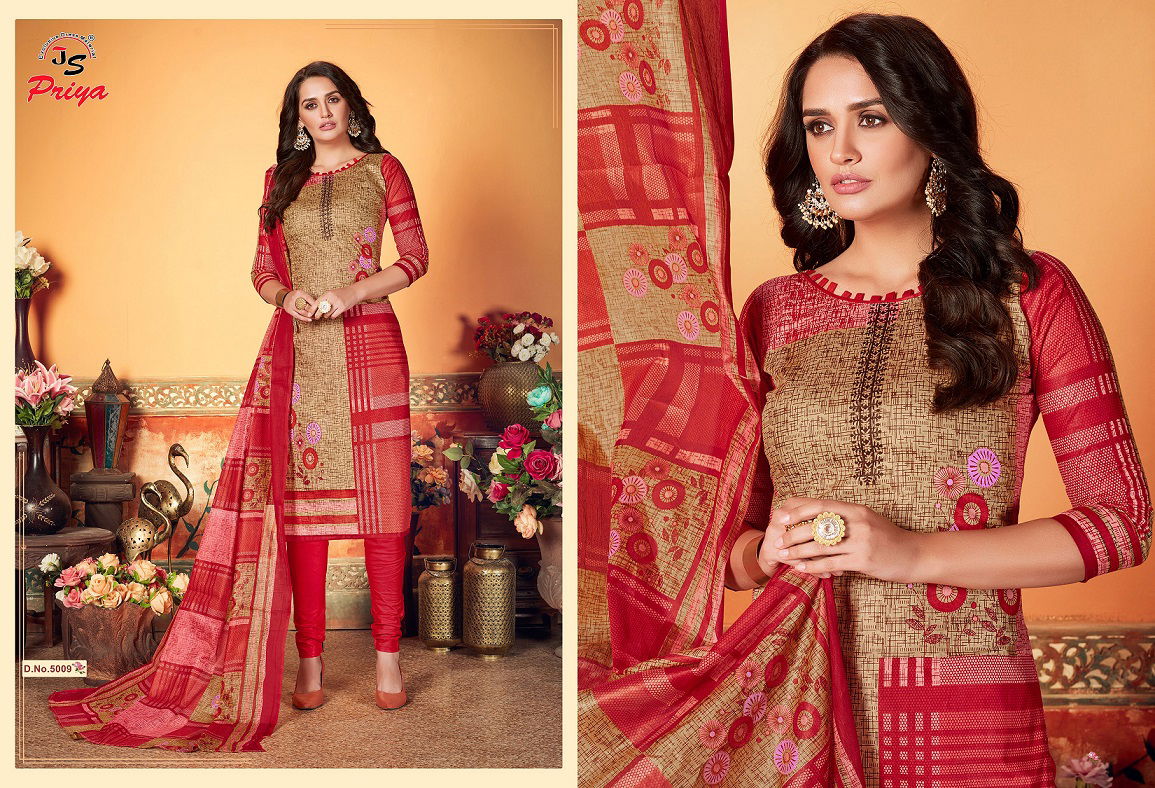 JS Priyalaxmi 5 Latest Collection Of Designer Printed Pure Cotton Dress Material 