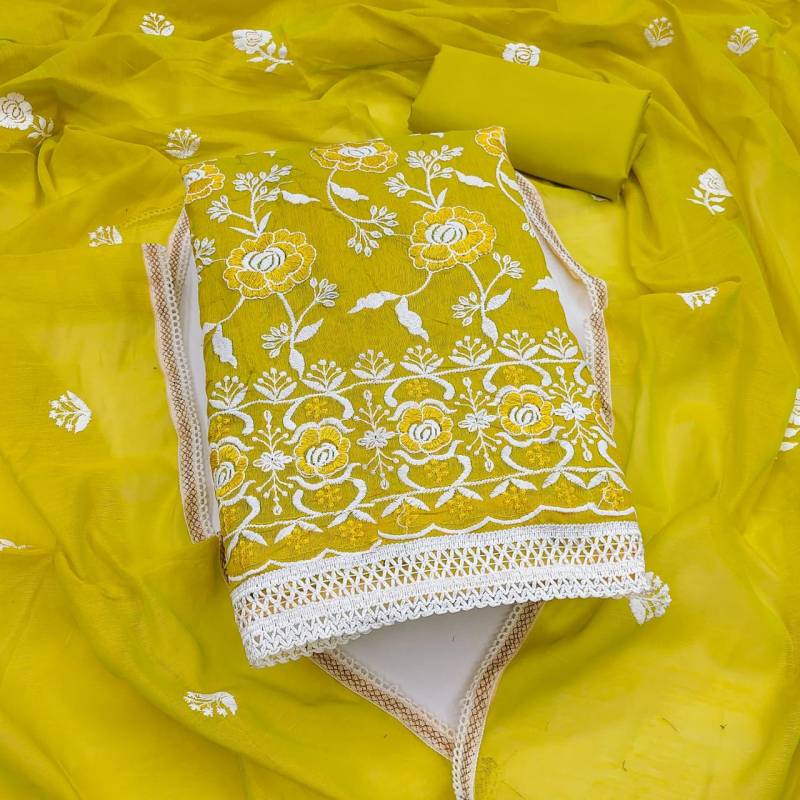 Color Set 9087 Chanderi Cotton Stylish Dress Material Wholesale In India
