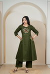 Naisha K 374 Dhabu Cotton Designer A Line Kurti And Plazzo Wholesale Clothing Distributors In India