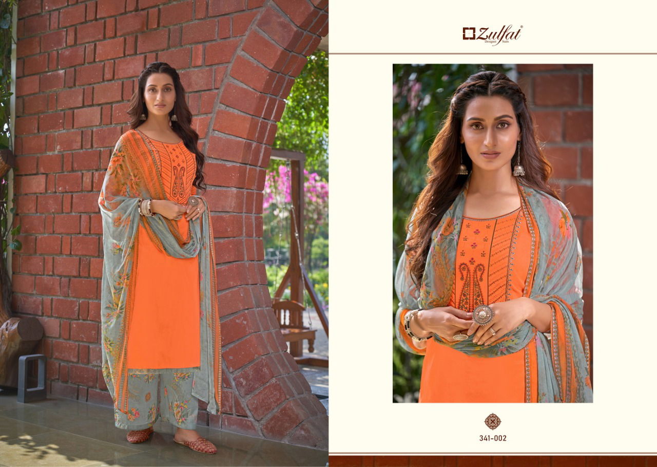 Zulfat Mohini 6 Exclusive Latest Fancy Designer Casual Wear Pure Heavy Jam Cotton with Heavy Embroidery Dress Material Collection