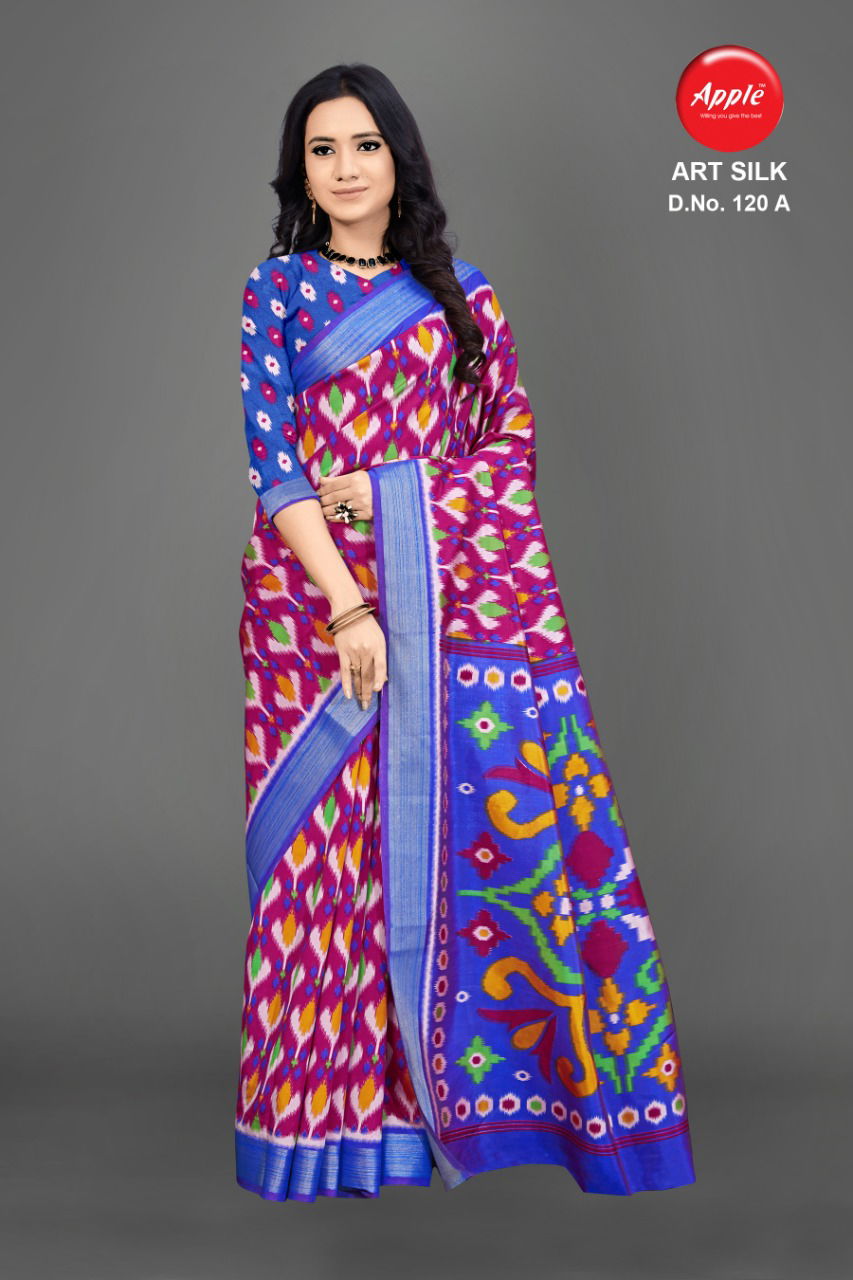 Apple Art Silk 120 Exclusive Designer Regular Wear Art Silk Saree Collection
