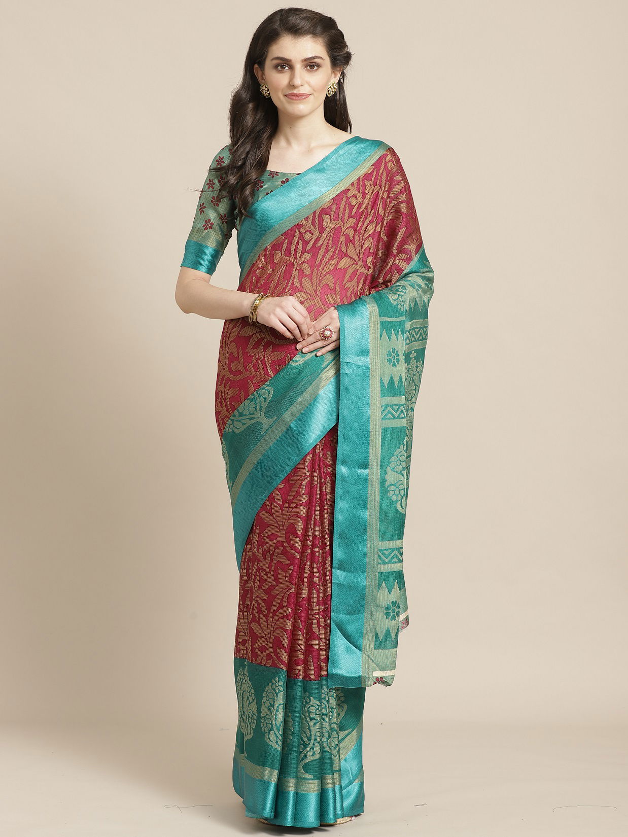 Latest Designer Fancy Wear Brasso Saree Collection 