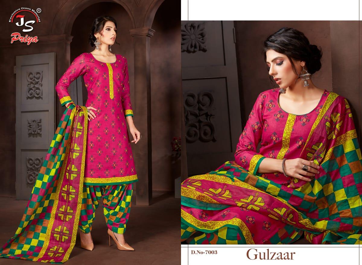 Js Priya Gulzaar 7 Regular Wear Designer Printed Cotton Dress Material Collection
