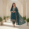 Naisha K 337 Roman Silk Aariwork Festival Wear Kurti With Pant Dupatta Exporters In India
