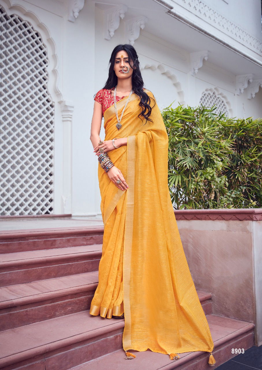 Lt Shaze Fancy Party Wear Linen Silk Latest Designer Saree Collection