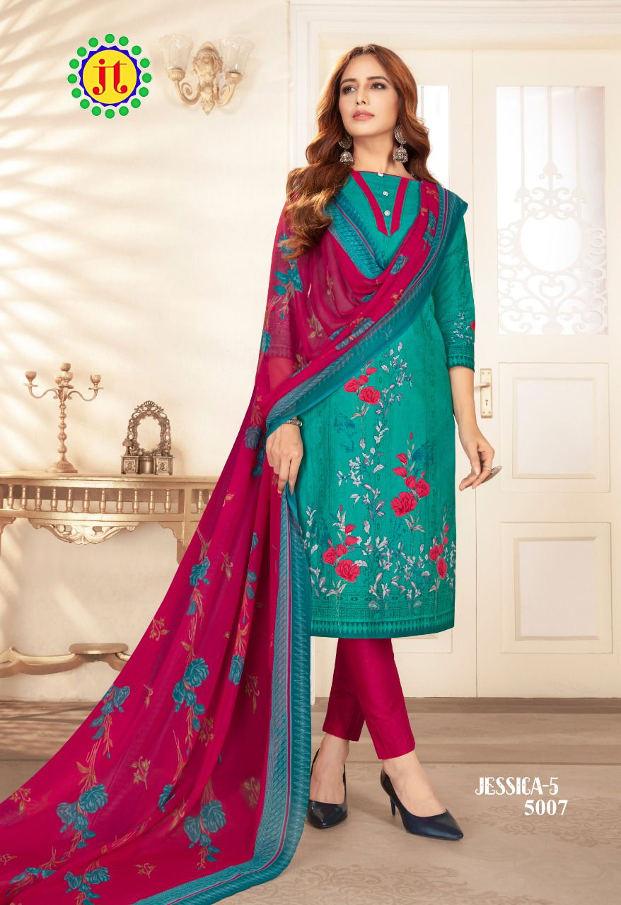 Jt Jessica 5 Latest Regular Wear Printed Cotton Dress Material Collection 
