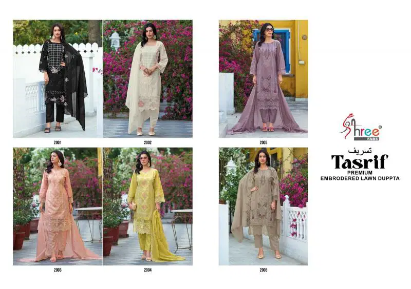 Tasrif By Shree Premium Embrodered Lawn Pakistani Salwar Kameez Wholesale Online