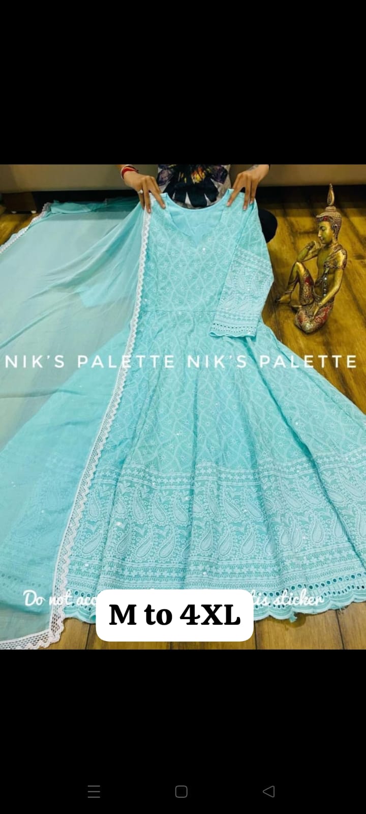 Virat Fashion Cotton Anarkali With Lakhnavi Work Gown With Dupatta Catalog