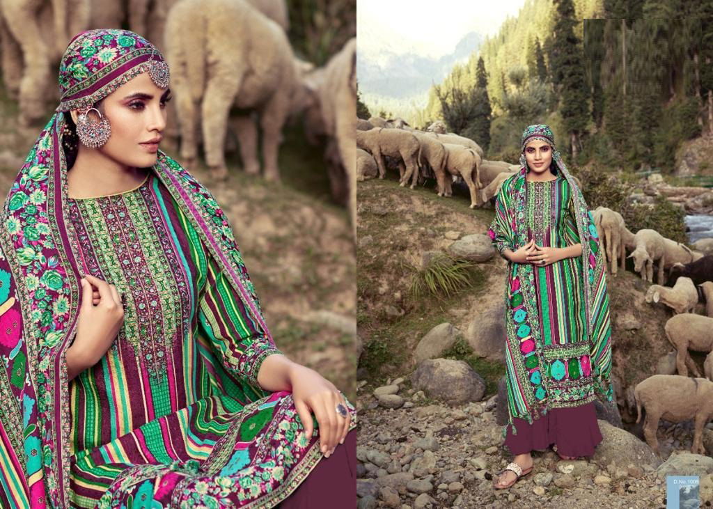 Silky Winter Collection Designer Printed Pashmina Jacquard Dress Material With Twill Shawl Printed Dupatta