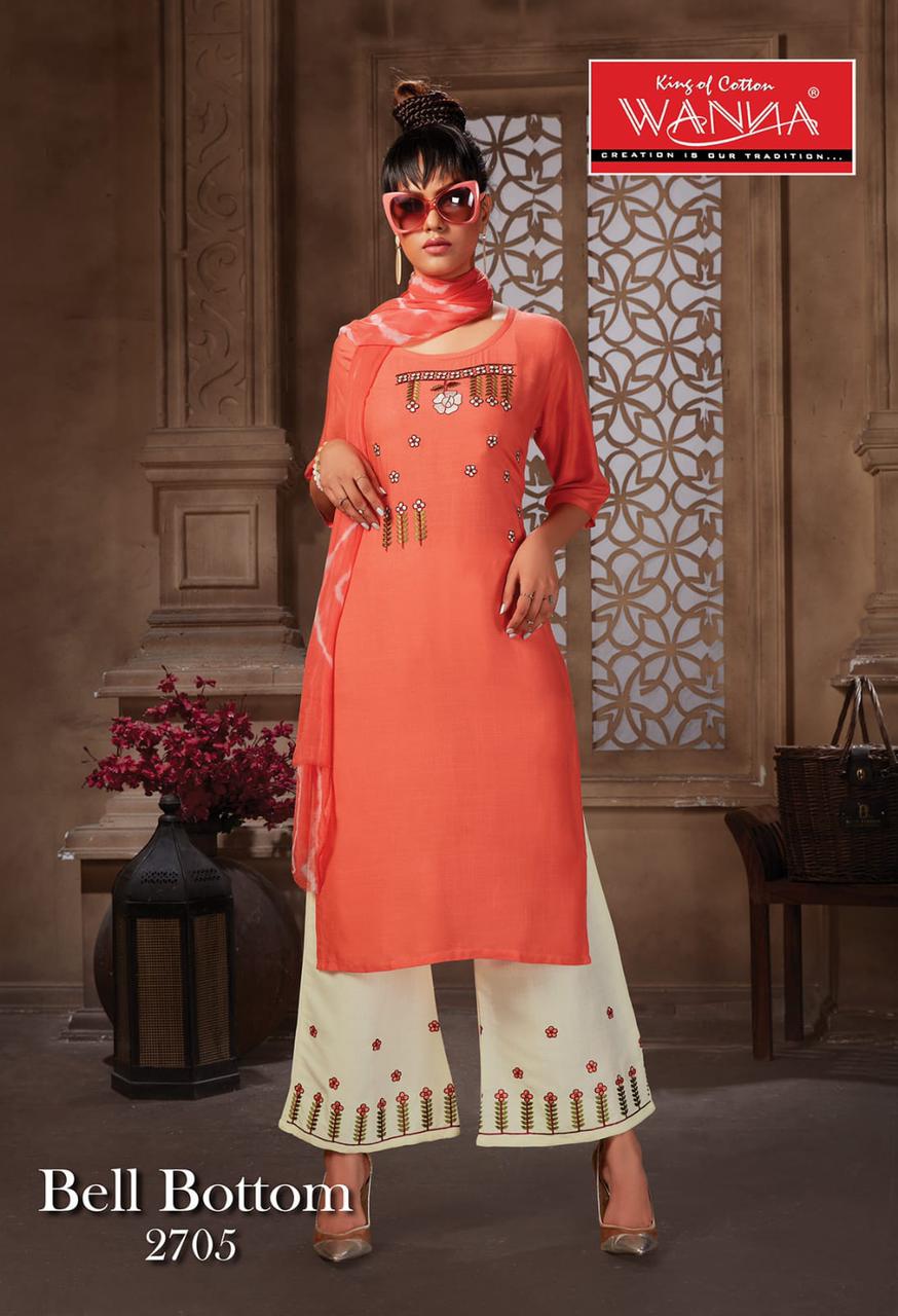 Wanna Bell Bottom Ethnic Wear Rayon Ethnic Wear Ready Made Collection
