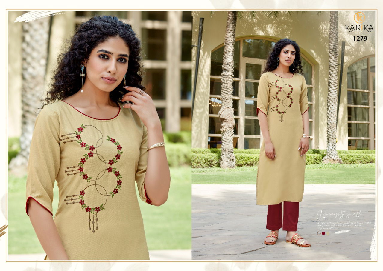 Kanika Aditi 9 Ethnic Wear Silk Embroidery Designer Kurits Collection

