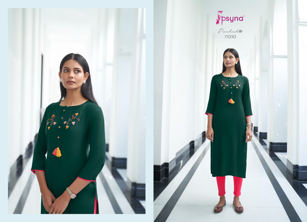 Psyna Poshak 11 New Designer Ethnic Wear Rayon Latest Kurti Collection