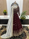 Sr 1584 Faux Georgette Printed Wedding Wear Readymade Suits Wholesale Shop In Surat