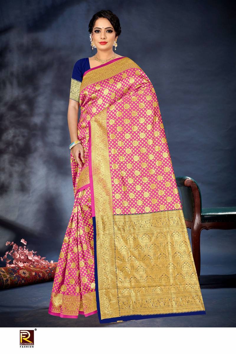 Ronisha 122 Festive Wear Banarasi Silk Stylish Saree Online Wholesale