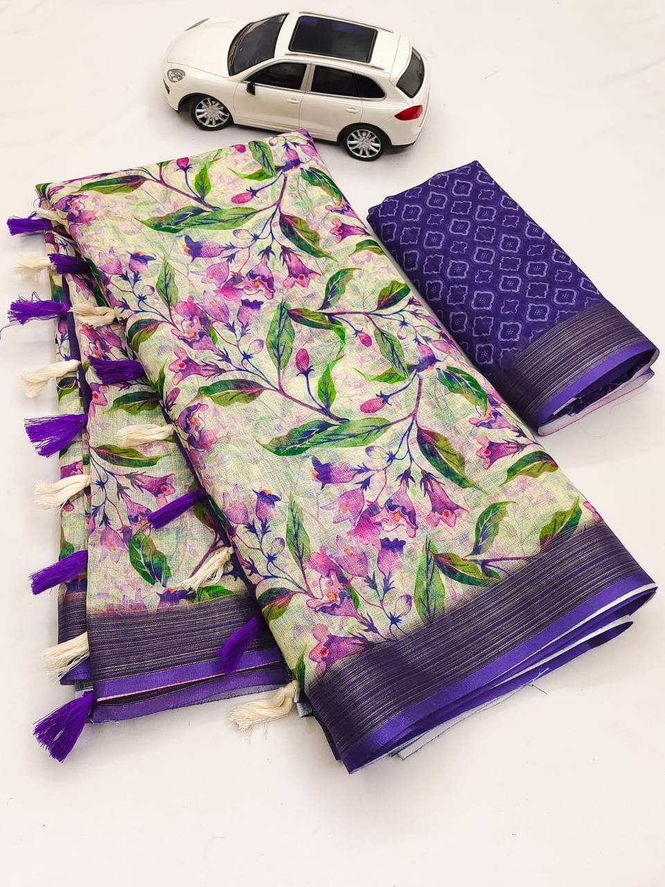 Mg313 Mangalya Linen Digital Print Non Catalog Saree