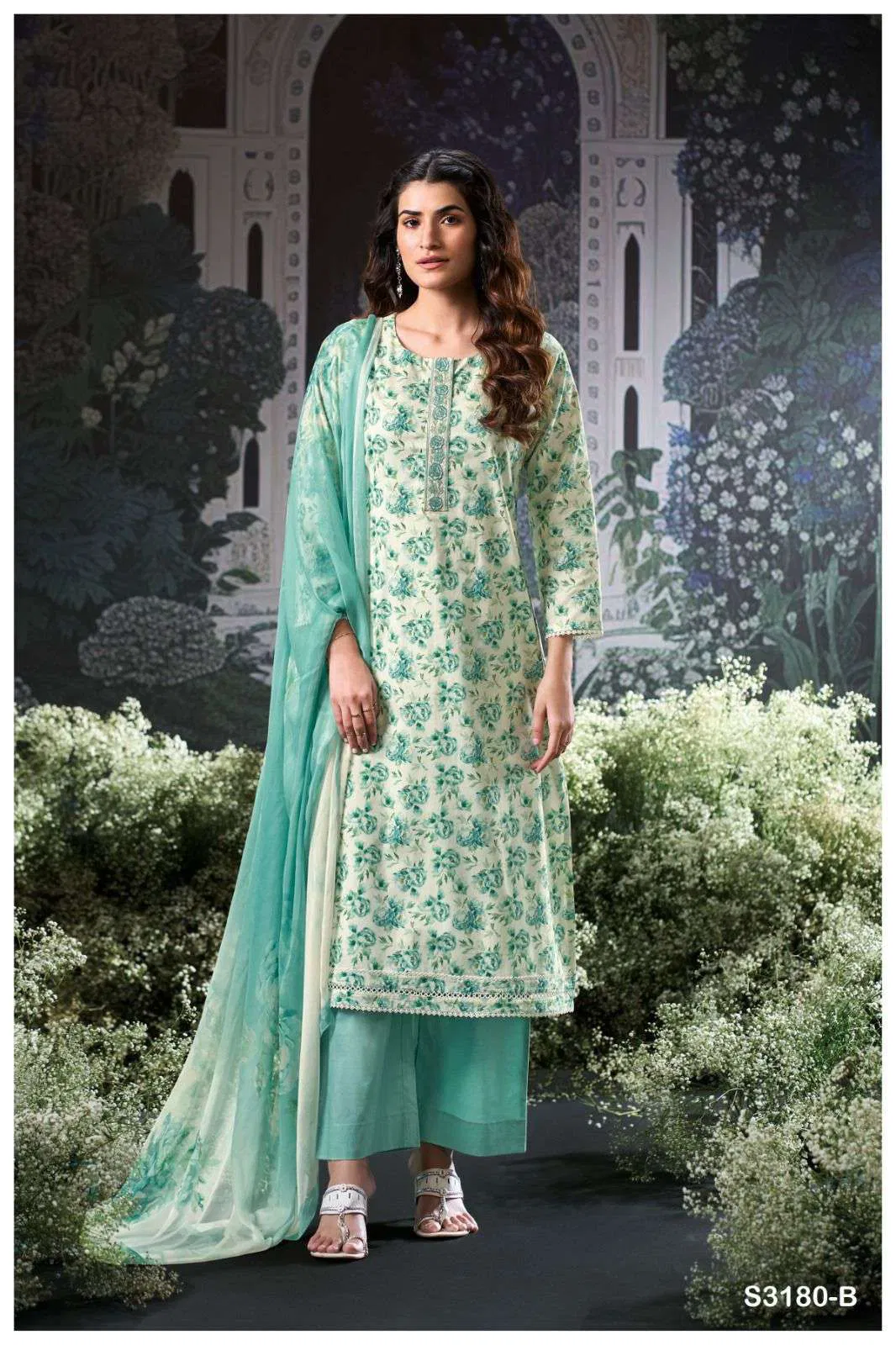 Brita By Ganga Cotton Printed Embroidery Wholesale Salwar Suit In India