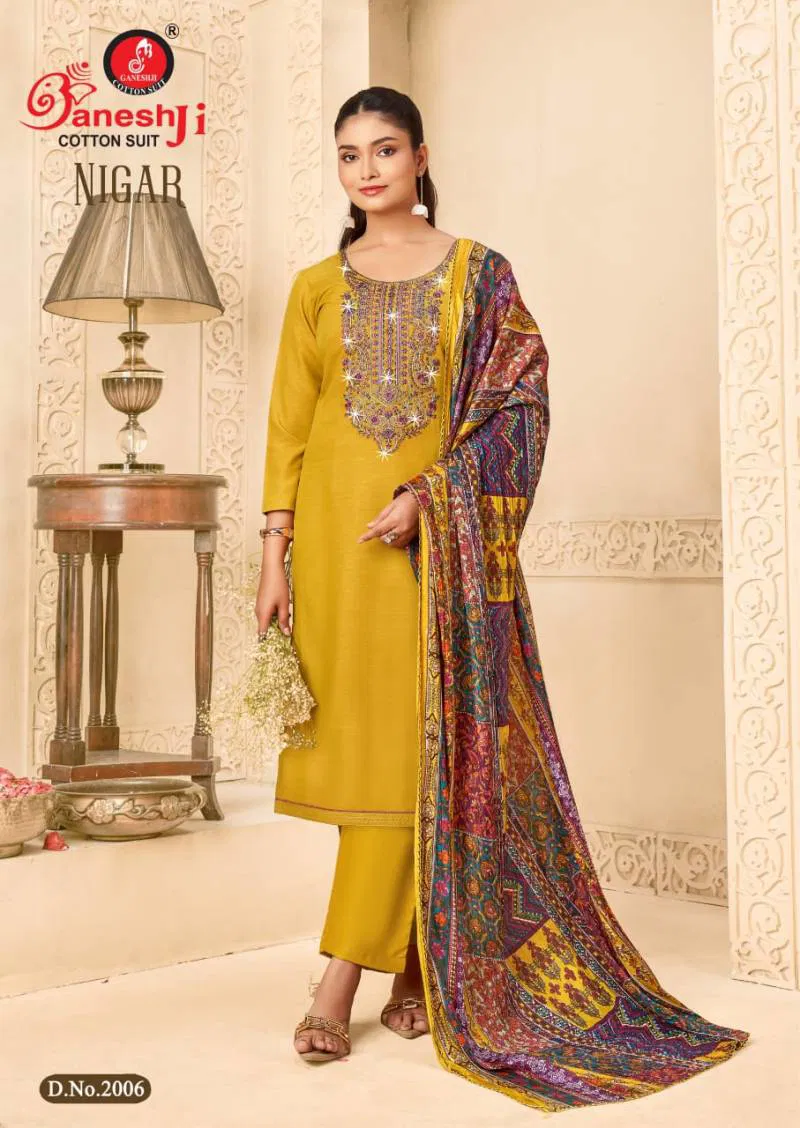 Nigar Vol 02 By Ganeshji Cotton Printed Dress Material Wholesale Market In Surat