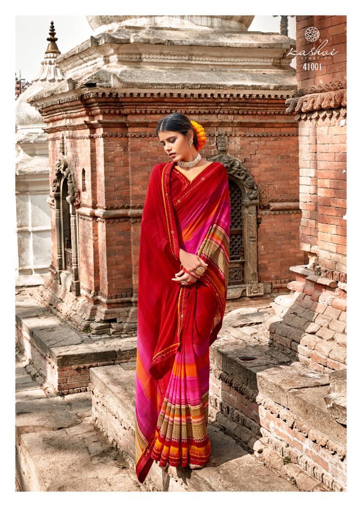 Kashvi Lavanya Silk Weightless Georgette Printed Casual Wear Sarees Collection
