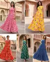 Floral 01 To 05 Designer Cotton Printed Sleeveless Maxi Dress Surat Wholesale Market