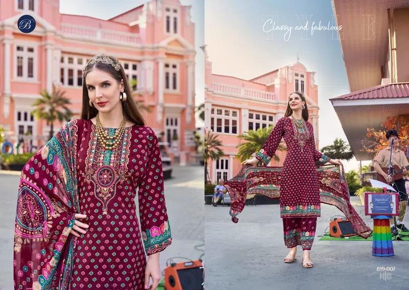 Marhaba By Belliza Crepe Digital Printed Dress Material Orders In India