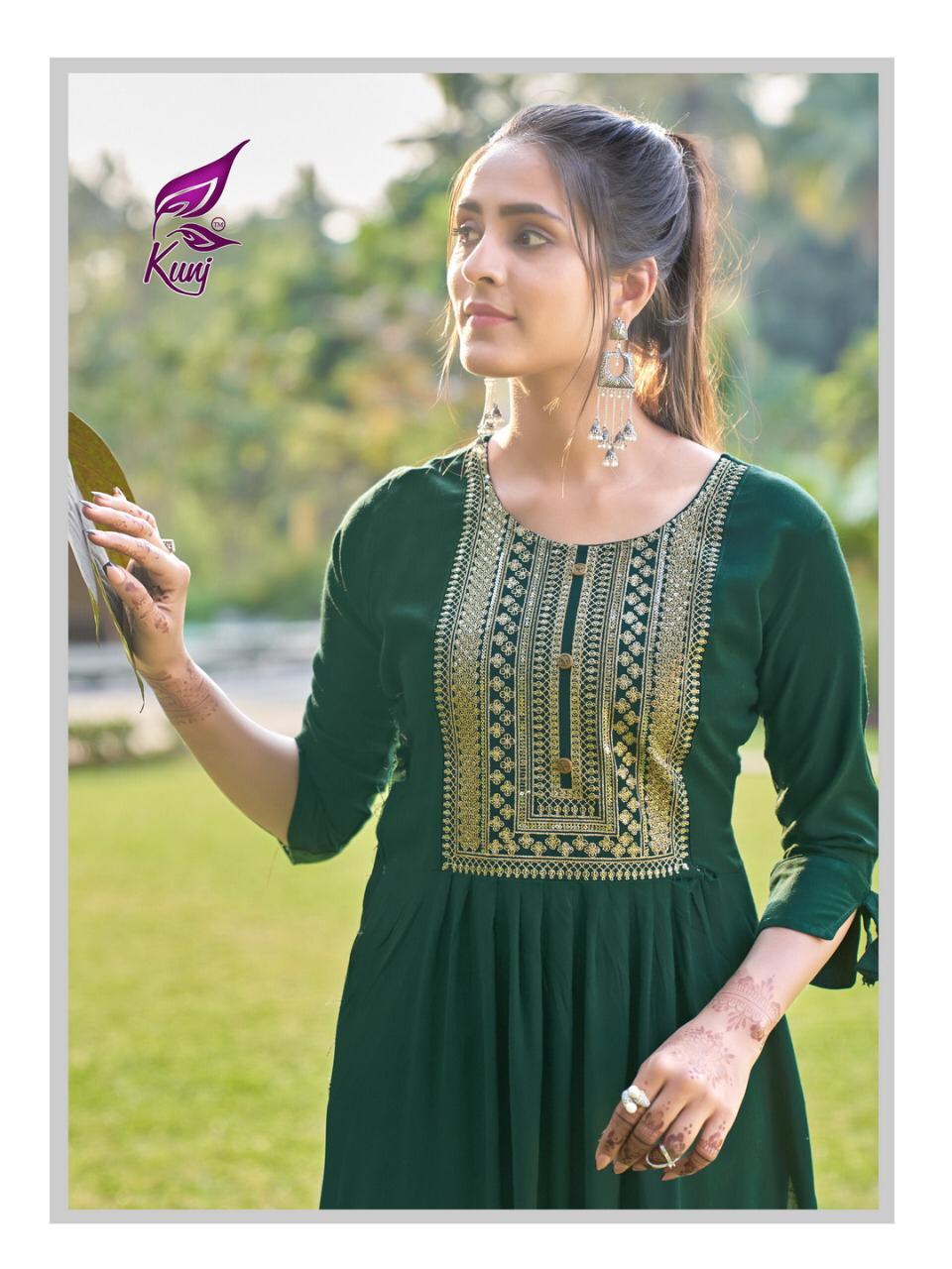 KAVYANSIKA PIXCEL VOL-1 Latest Fancy Designer Heavy Ethnic Wear Rayon Embroidered Kurtis Collection